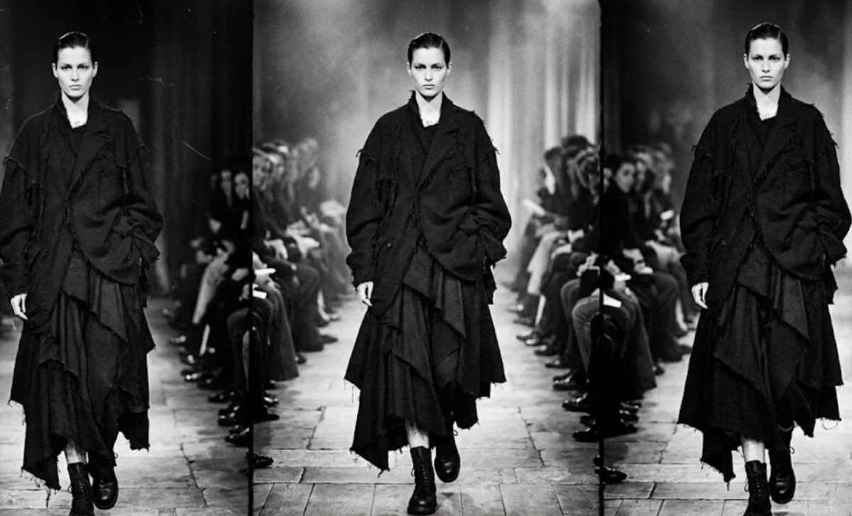 Avant Garde Fashion history shown through 1980s style deconstructed Paris runway garment