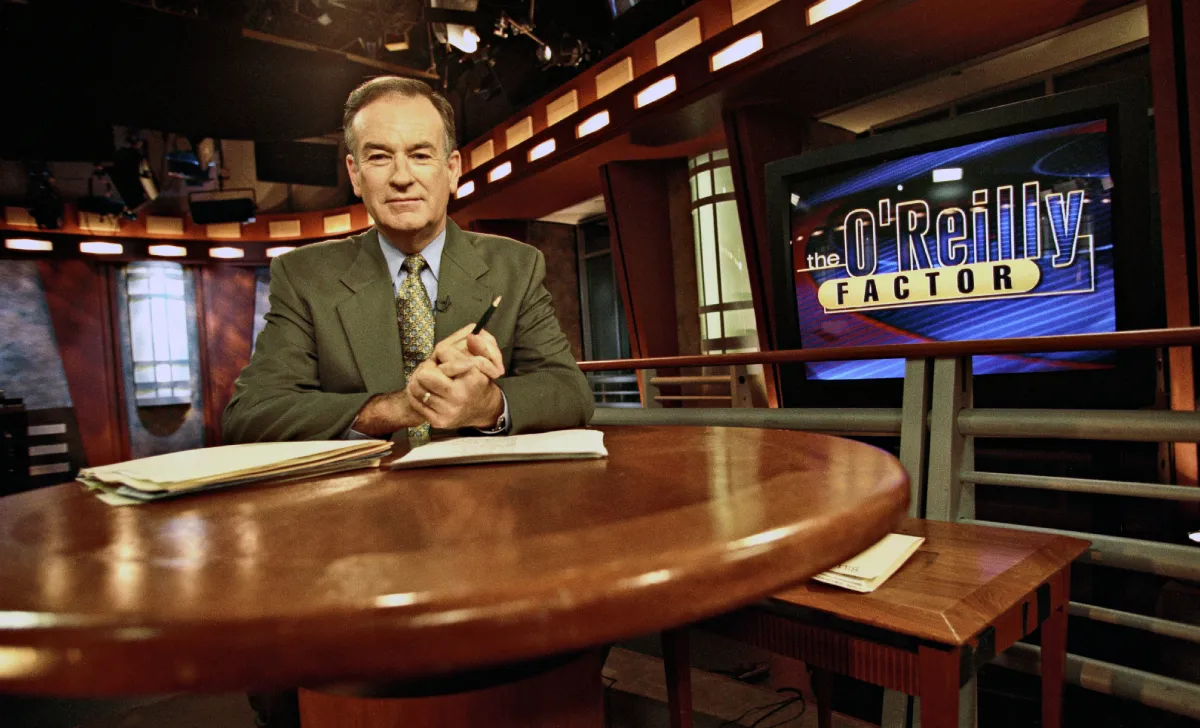 Timeline showing Bill O'Reilly net worth growth across Fox News career, 2017 severance, and post-Fox digital income era