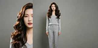 Woman with voluminous blowout hairstyles showing bouncy round-brush finish