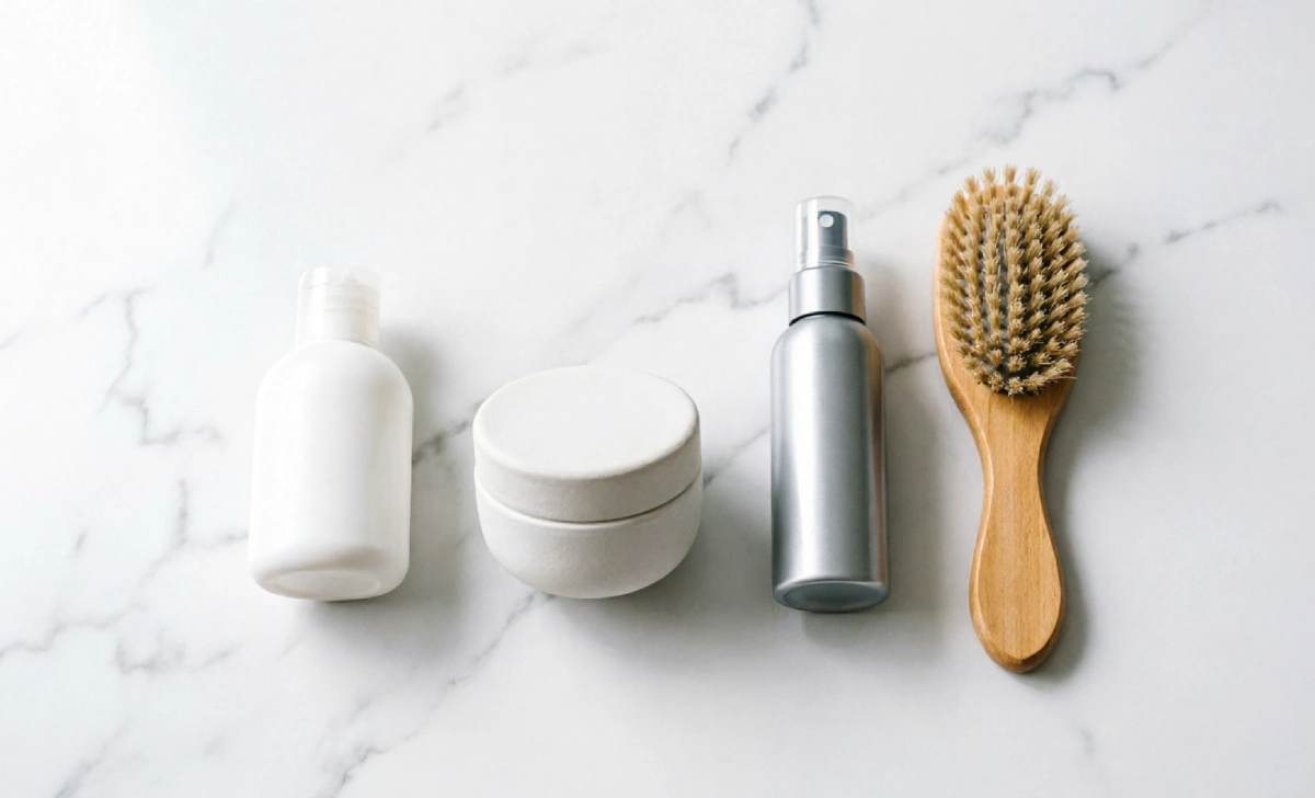 Kids haircare products for boys fade haircut including mild shampoo, matte pomade, and leave-in conditioner