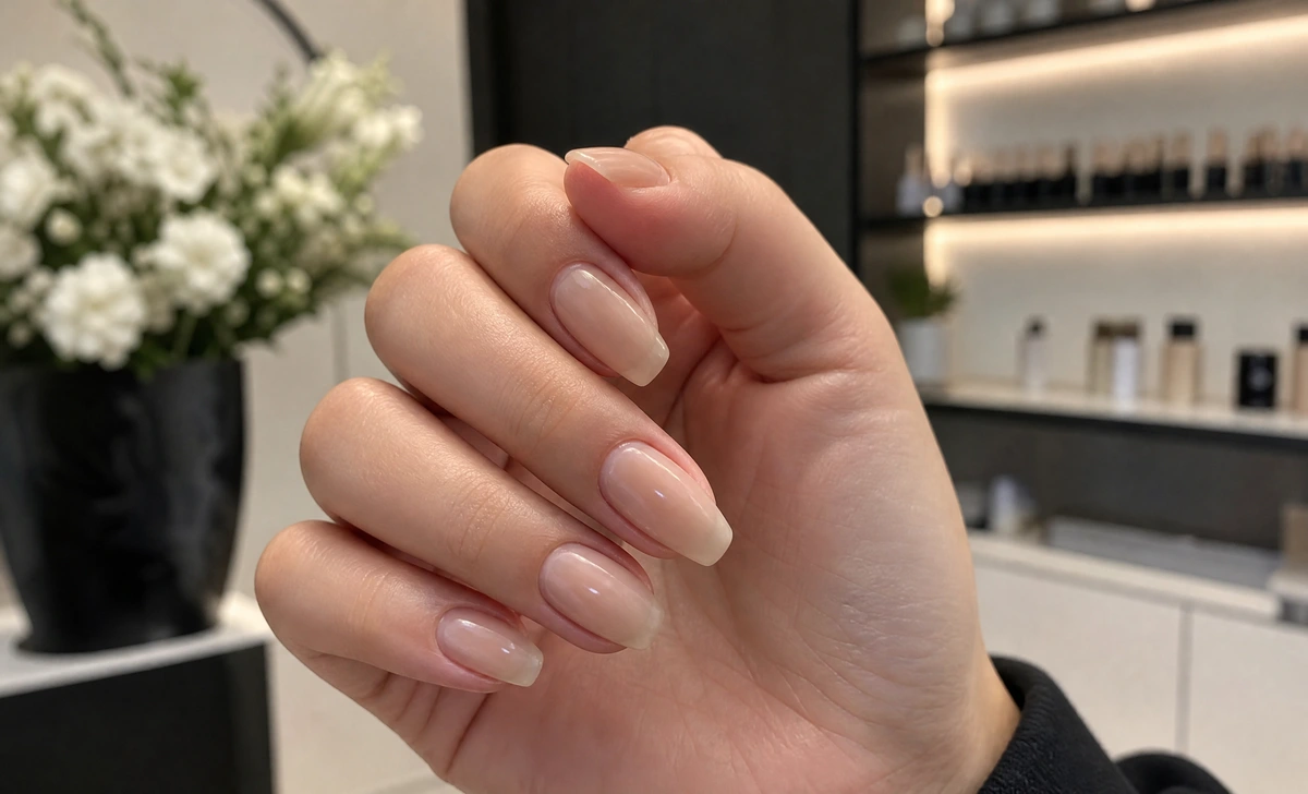 Coffin and almond nail shapes styled on short natural nails