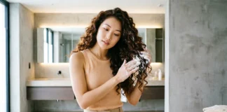 Curly hair routine tutorial with product layering for soft, bouncy, defined curls without frizz