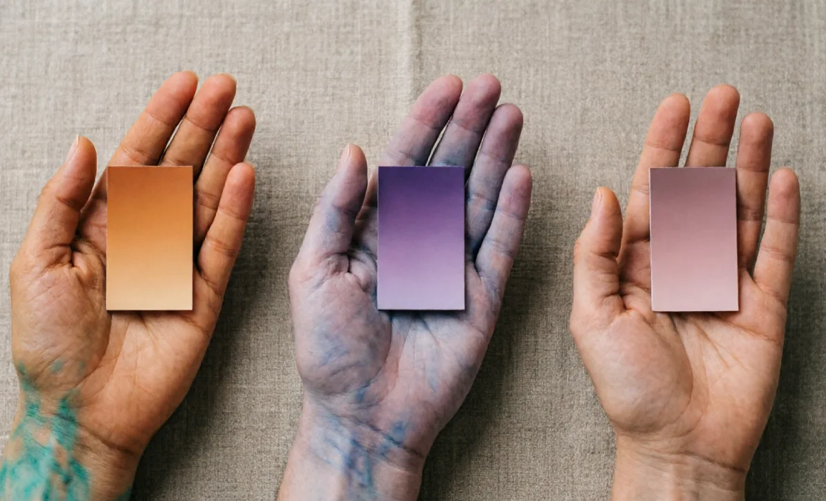 Skin undertone chart showing warm cool and neutral fall ombre nail colors for flattering gradient choices