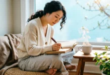 What Is Health and Wellness? The WHO Definition and Key Differences Explained Person journaling as part of a mindful health and wellness routine.