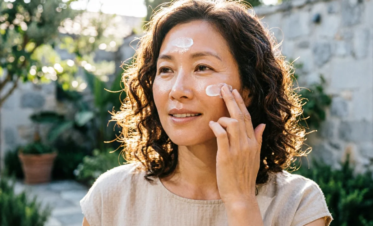 How to look younger by using sunscreen daily to prevent wrinkles and protect skin from sun damage.