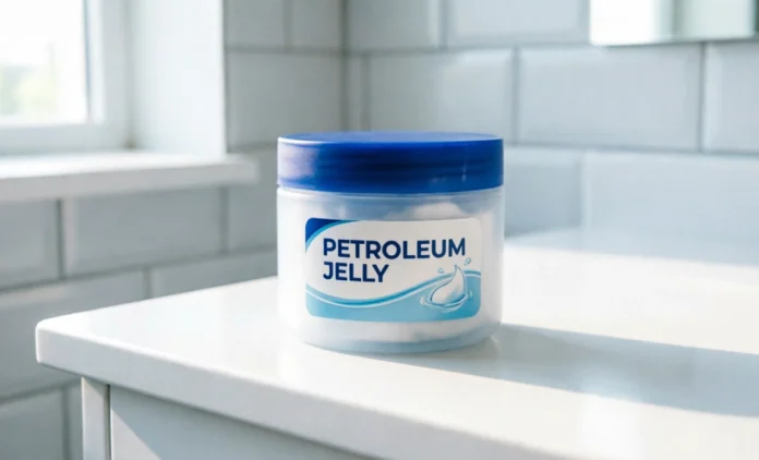 Is Petroleum Jelly Bad for You - Safety Guide Is petroleum jelly bad for you - white petroleum jelly jar with skincare safety information