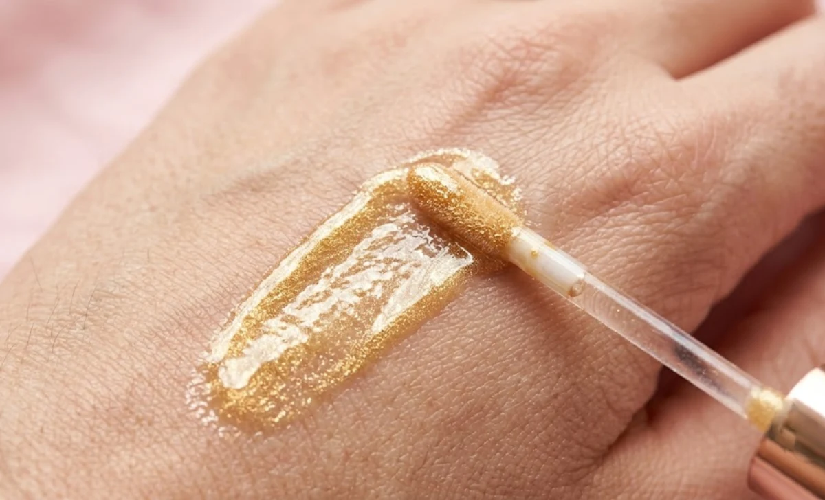 What is lip gloss made of — close-up of glossy oil-rich texture creating high shine.