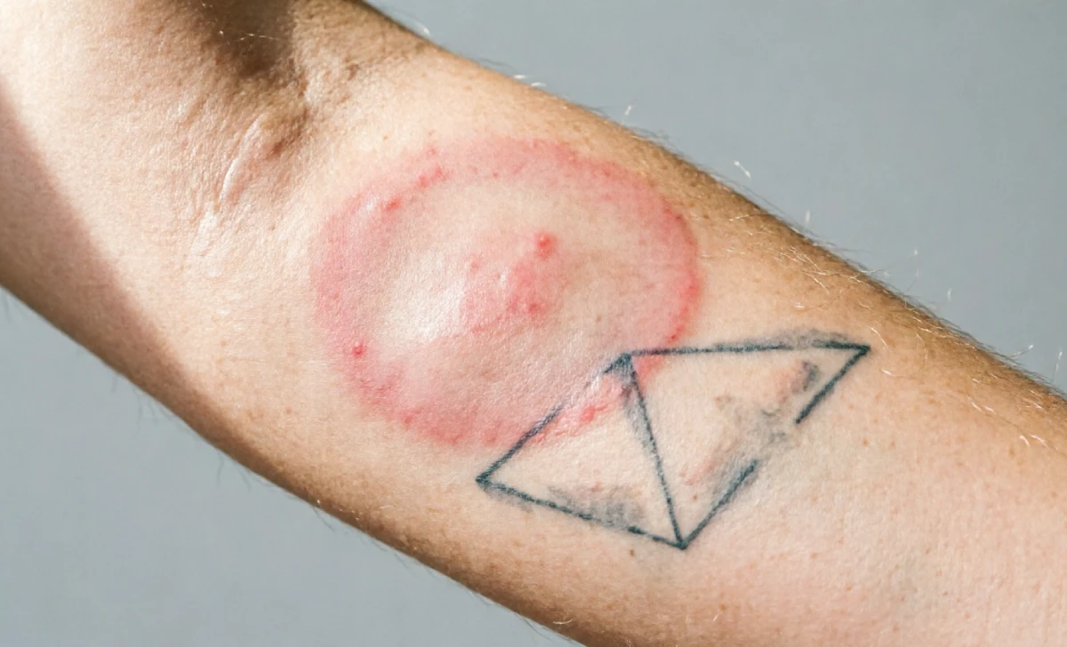 PicoWay tattoo removal side effects showing normal skin redness and mild swelling after laser session