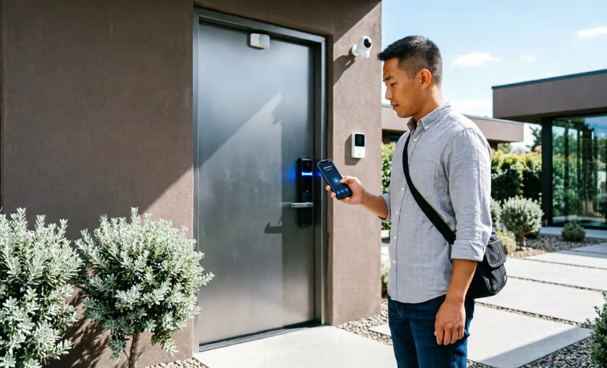 Vacation rental market trends featuring smart lock technology, contactless check-in, and automated guest access.