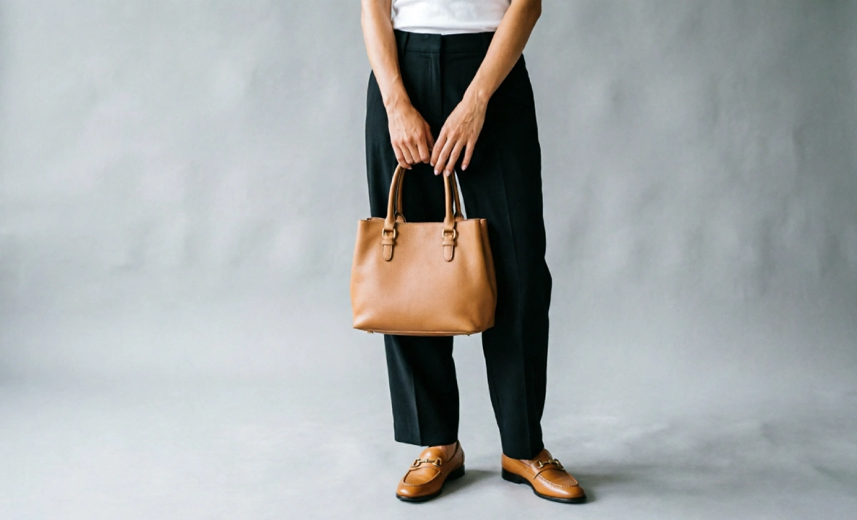 Outfit showing how shoes and bags fit into the 3 color rule
