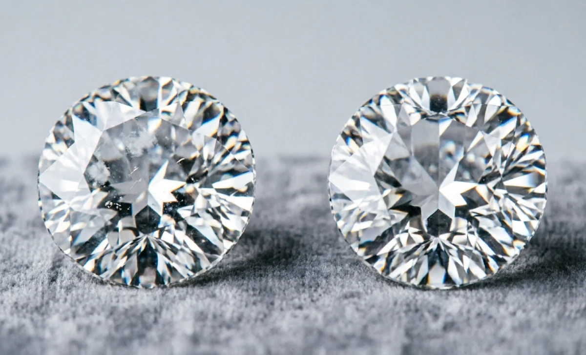Comparison of loose diamond clarity and color grades side by side