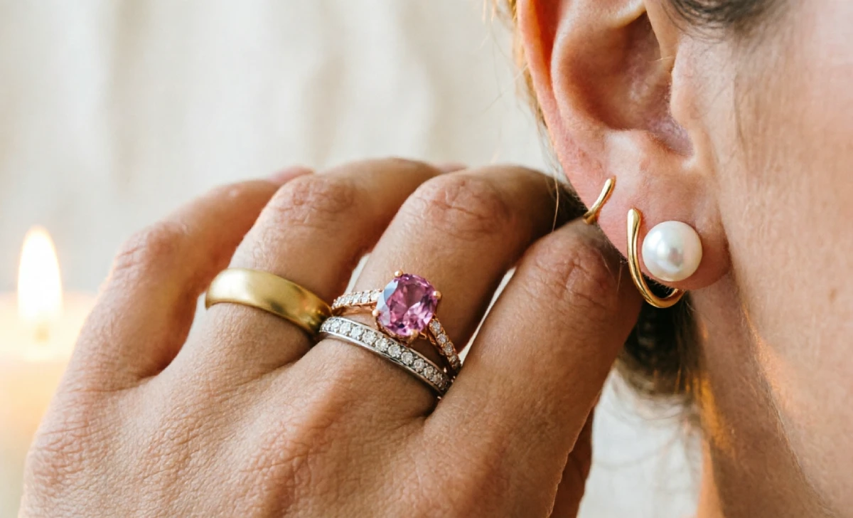 Stacked rings and ear cuff styling from bridal jewelry trends 2026
