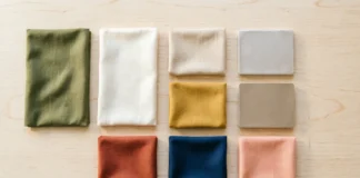 Olive green color combinations shown on a color wheel with neutral and accent shades