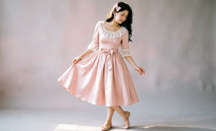 Coquette Outfits Ideas coquette outfits with lace dress, satin bow, and ballet flats