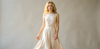 Dresses that hide tummy — woman in flowy A-line dress