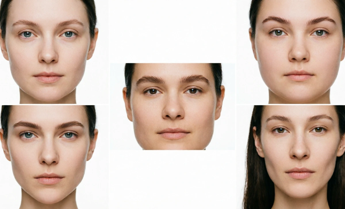 Different face shapes paired with matching eyebrow shape recommendations