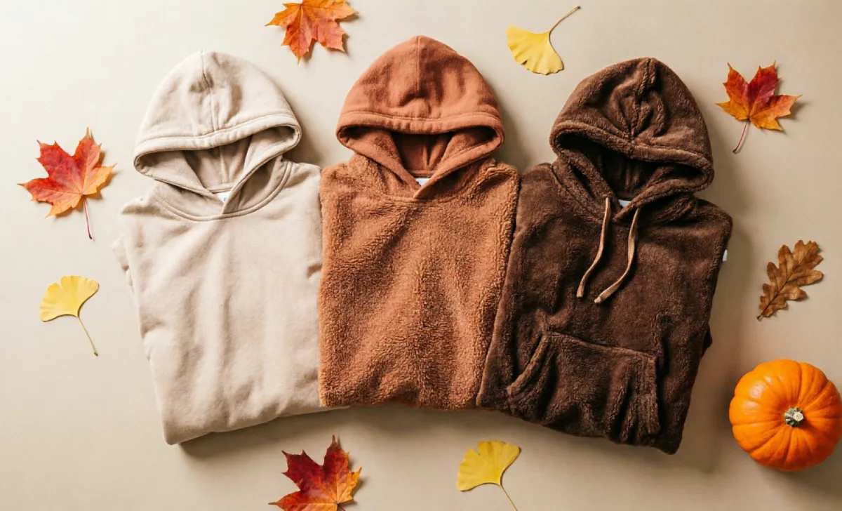 Three hoodies of different weights for early fall through winter