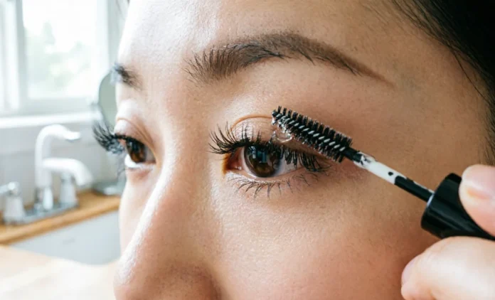 How to Grow Eyelashes Naturally at Home Woman applying castor oil to learn how to grow eyelashes naturally at home