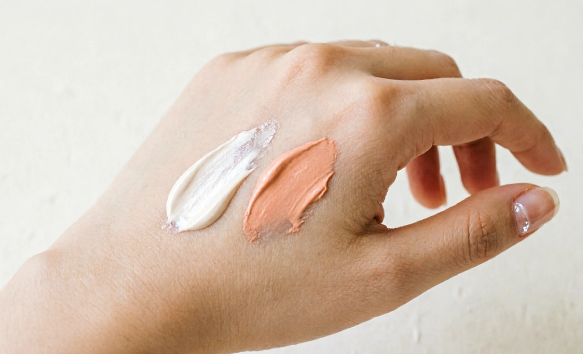 Cream texture swatch showing hydrating makeup sets for mature skin buying guide criteria