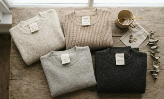 Is Aritzia Fast Fashion Review Is Aritzia Fast Fashion review cover image showing folded clothes and sustainability icons