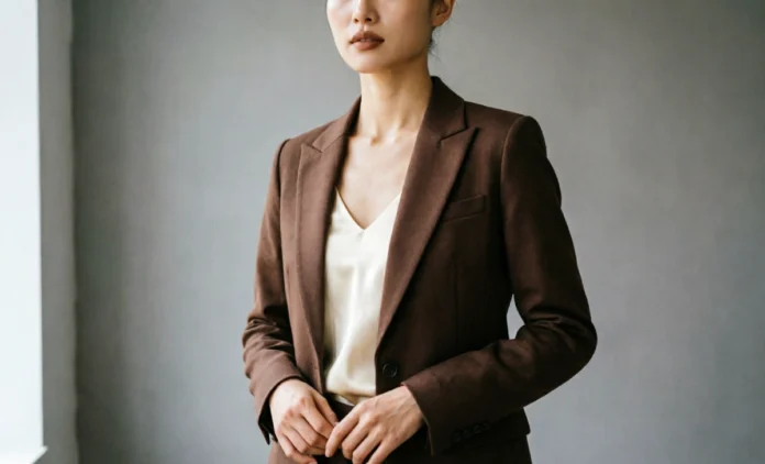 Is Brown Attractive to Wear – Chocolate Brown Blazer Outfit Is brown attractive to wear – woman wearing chocolate brown blazer outfit