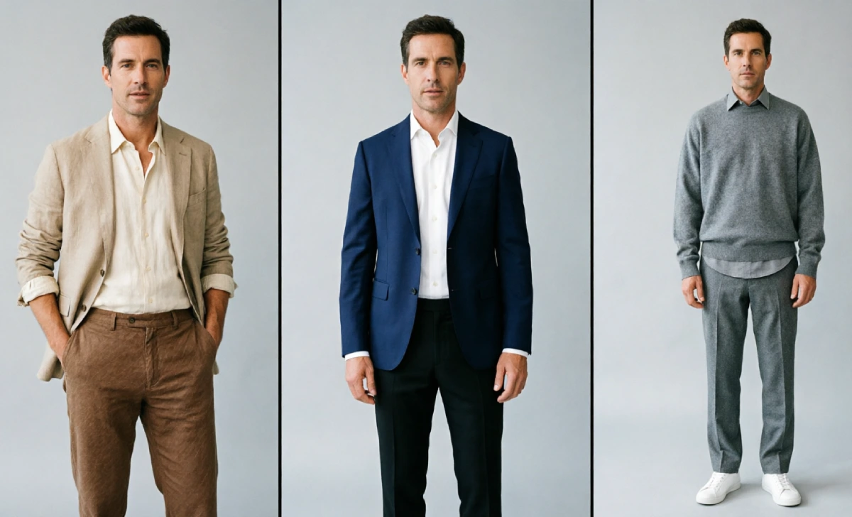 Comparison of Italian, French and Scandinavian european mens fashion styles side by side