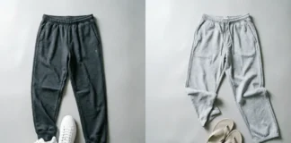 Joggers vs sweatpants comparison showing tapered ankle cuff jogger next to relaxed open-hem sweatpants