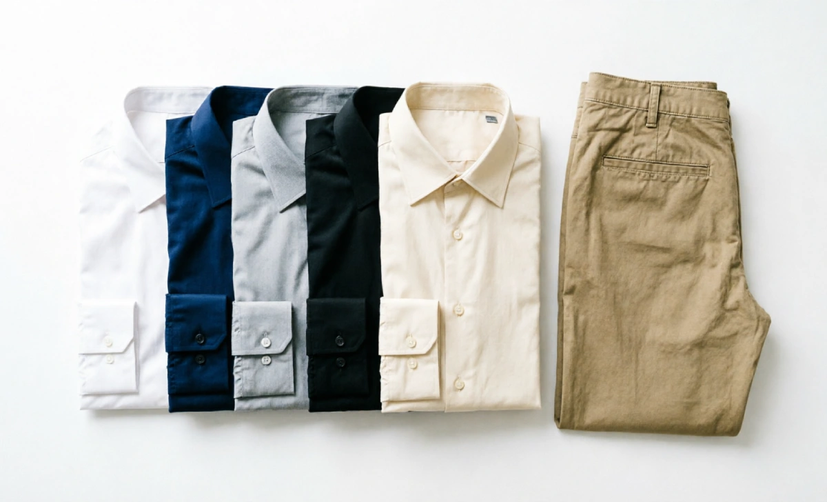 neutral colors that go with khaki including white, navy, grey, and black