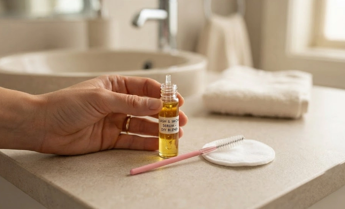 DIY oil blend used in methods for how to grow eyelashes naturally