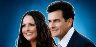 Paula Profit and Charlie Sheen pictured together, representing their high school relationship