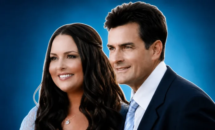 Paula Profit and Charlie Sheen pictured together, representing their high school relationship