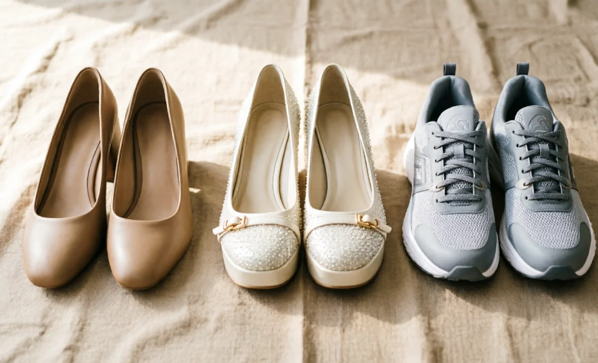 Shoe options for work, weddings, and walking that balance style and comfort