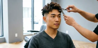 Short haircuts for oval face male - textured crop with taper fade