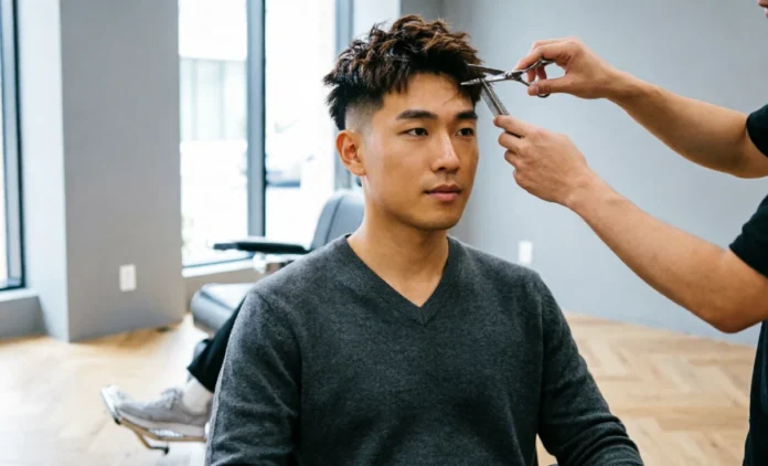 Short Haircuts for Oval Face Male - Barber Styling Guide Short haircuts for oval face male - textured crop with taper fade