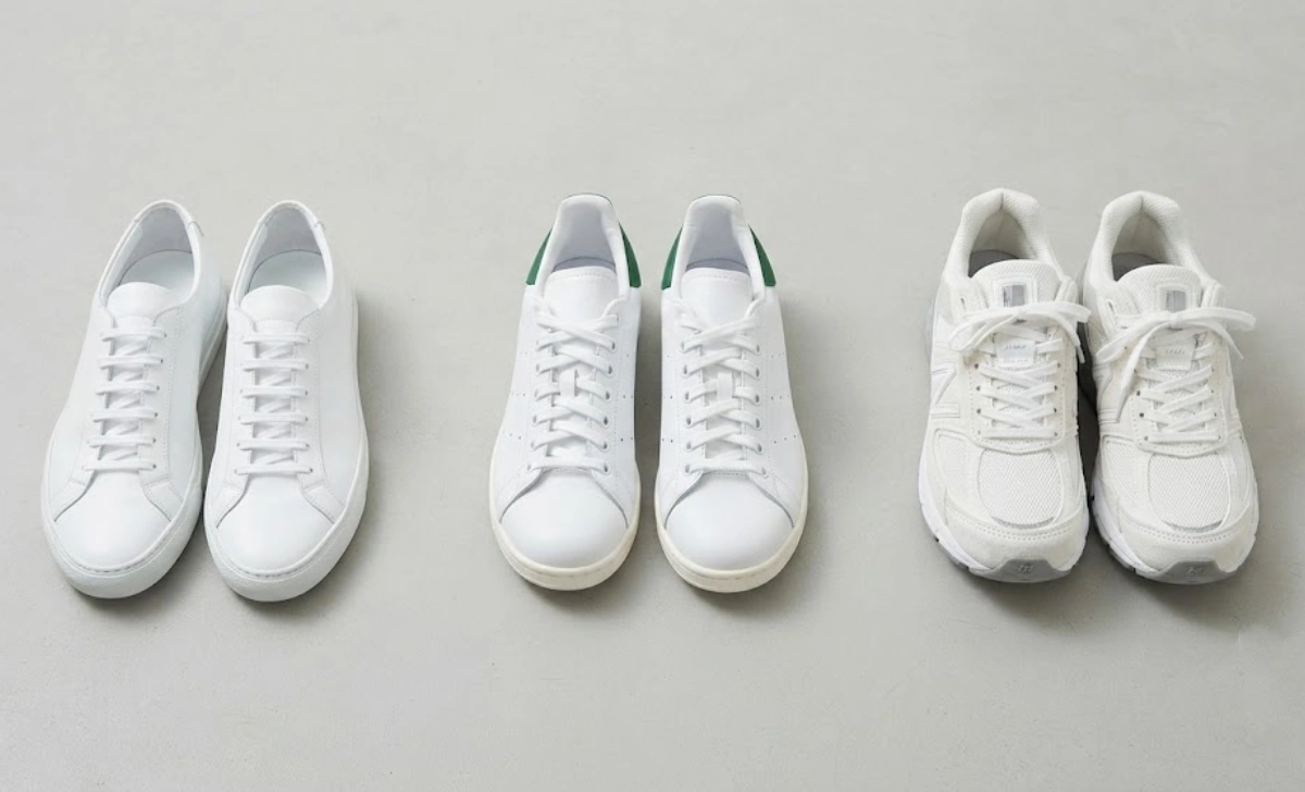 Three sneaker formality tiers compared for suits with sneakers pairing