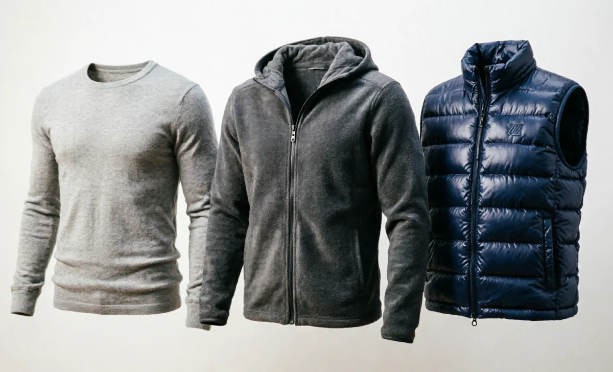 Soccer Mom Outfits three-layer system with base, fleece and puffer vest