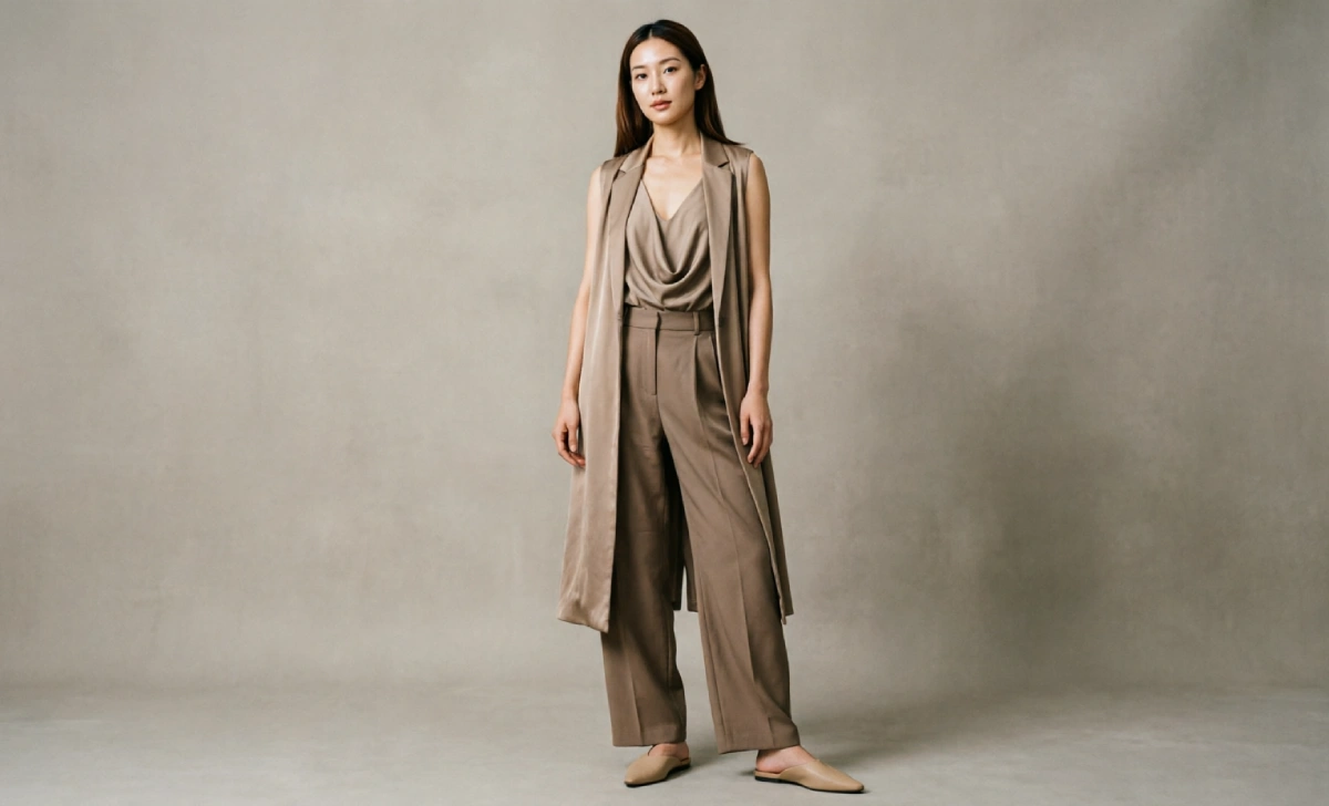 Complete outfit formula styled for the soft dramatic body type