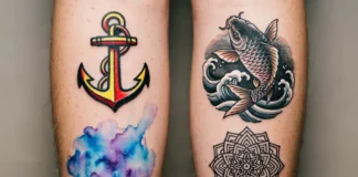 Tattoo styles and meanings guide showing traditional, tribal, Japanese, and watercolor ink designs